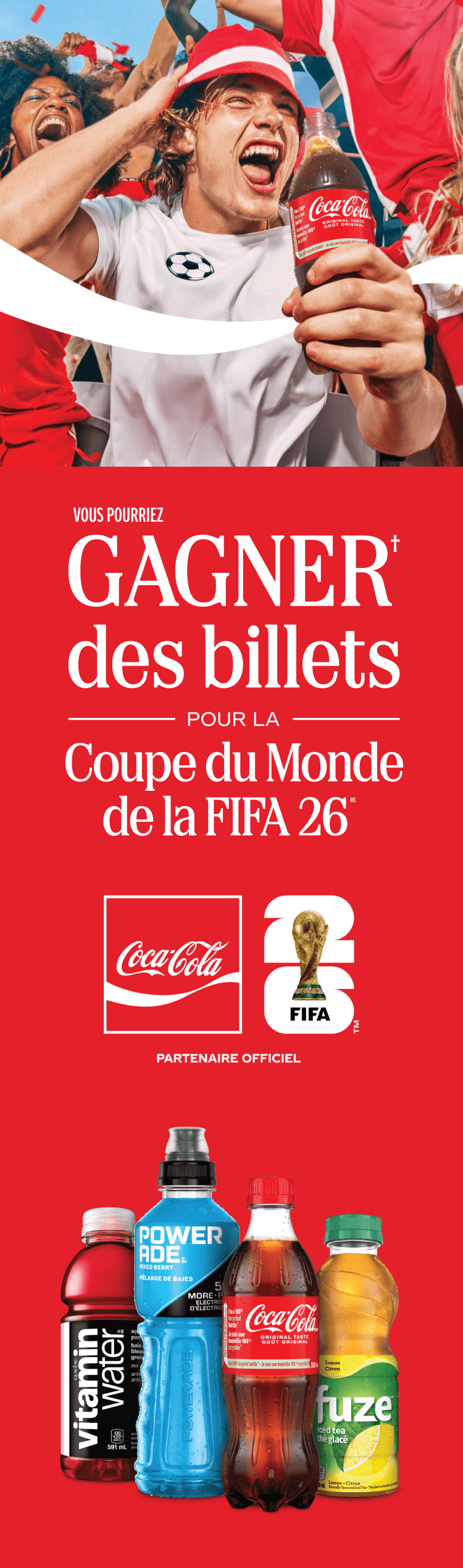 Logos de Coca-Colaᴹᴰ et de la FIFA avec la mention« partenaire officiel » en dessous
