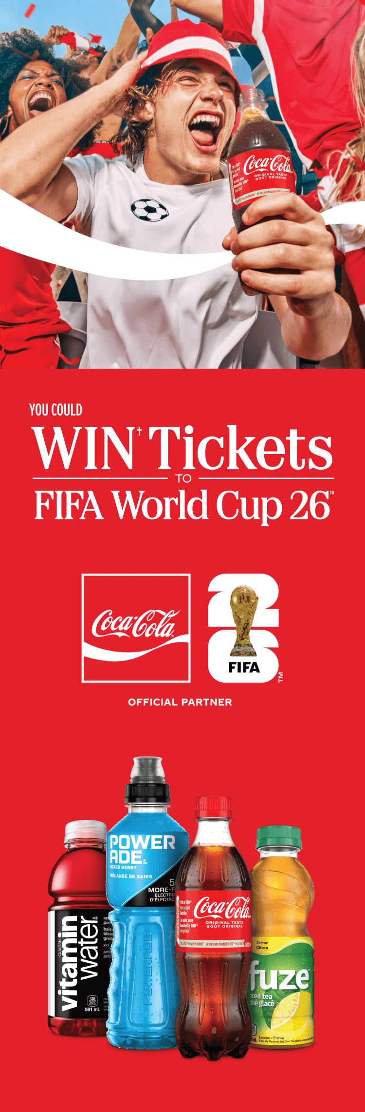 Coca-Cola® and FIFA logos with 'official partner' copy underneath