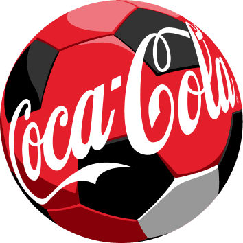 A ball with 'Coca-Cola' written on it